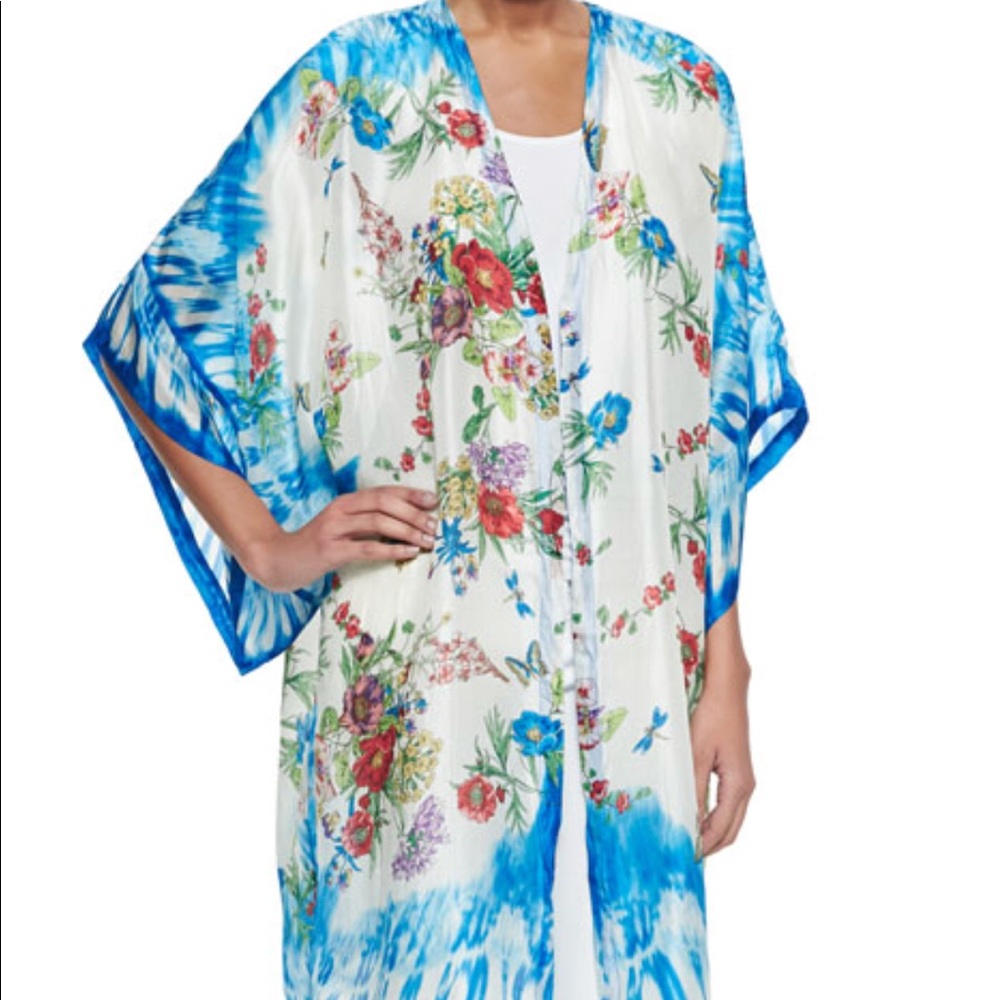 Johnny Was Wilkins Floral-print Kimono top large